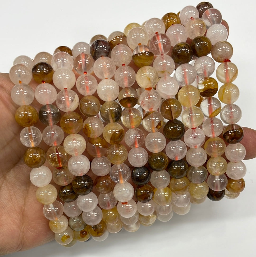 Golden Healer Round Bead Stretch Bracelet