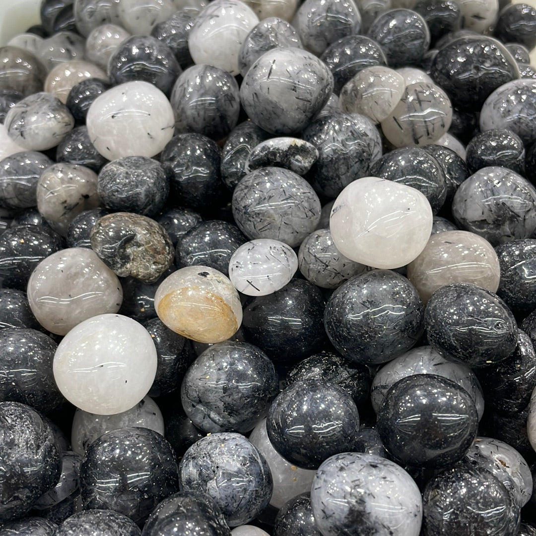 Black Tourmaline Quartz Tumblestone