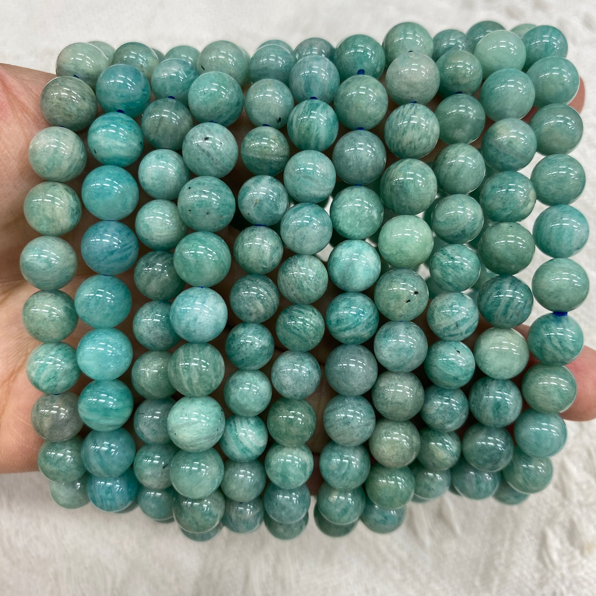 Amazonite Beaded Stretch Bracelet - Grade A