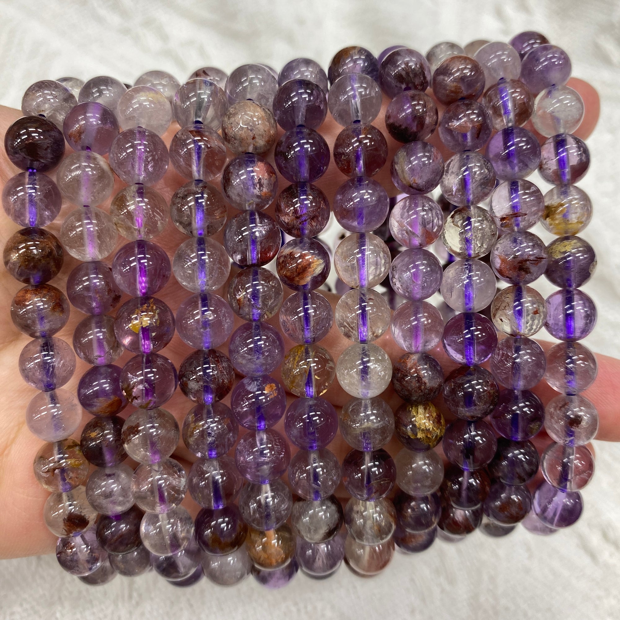 Amethyst Garden Quartz Beaded Stretch Bracelet