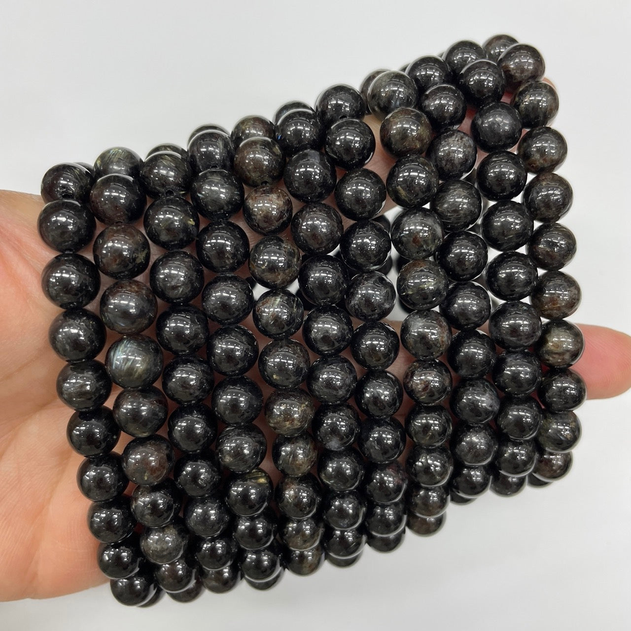 Astrophyllite Stone Beaded Stretch Bracelet