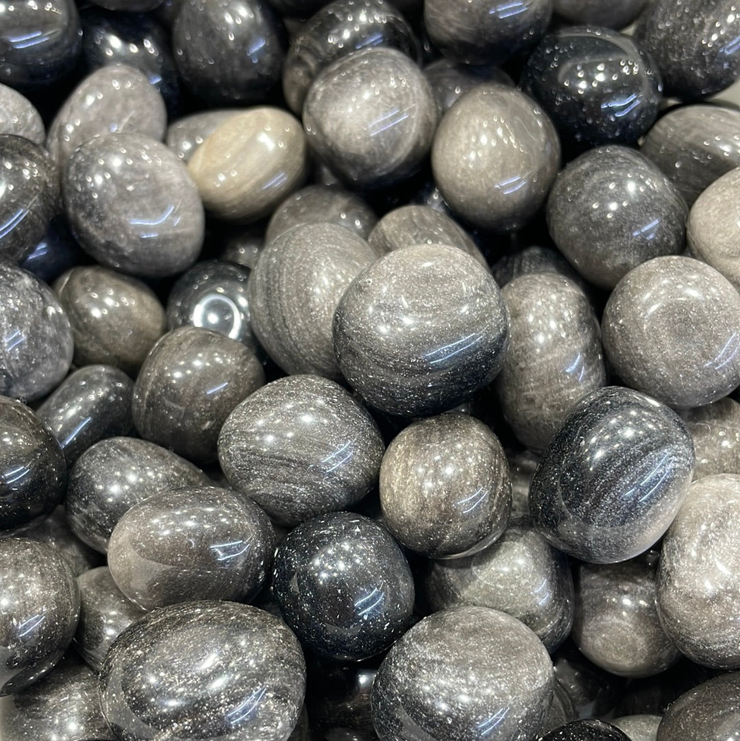 Silver Obsidian Tumblestone