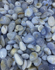 Pietra levigata di agata blu pizzo