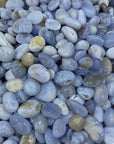 Pietra levigata di agata blu pizzo