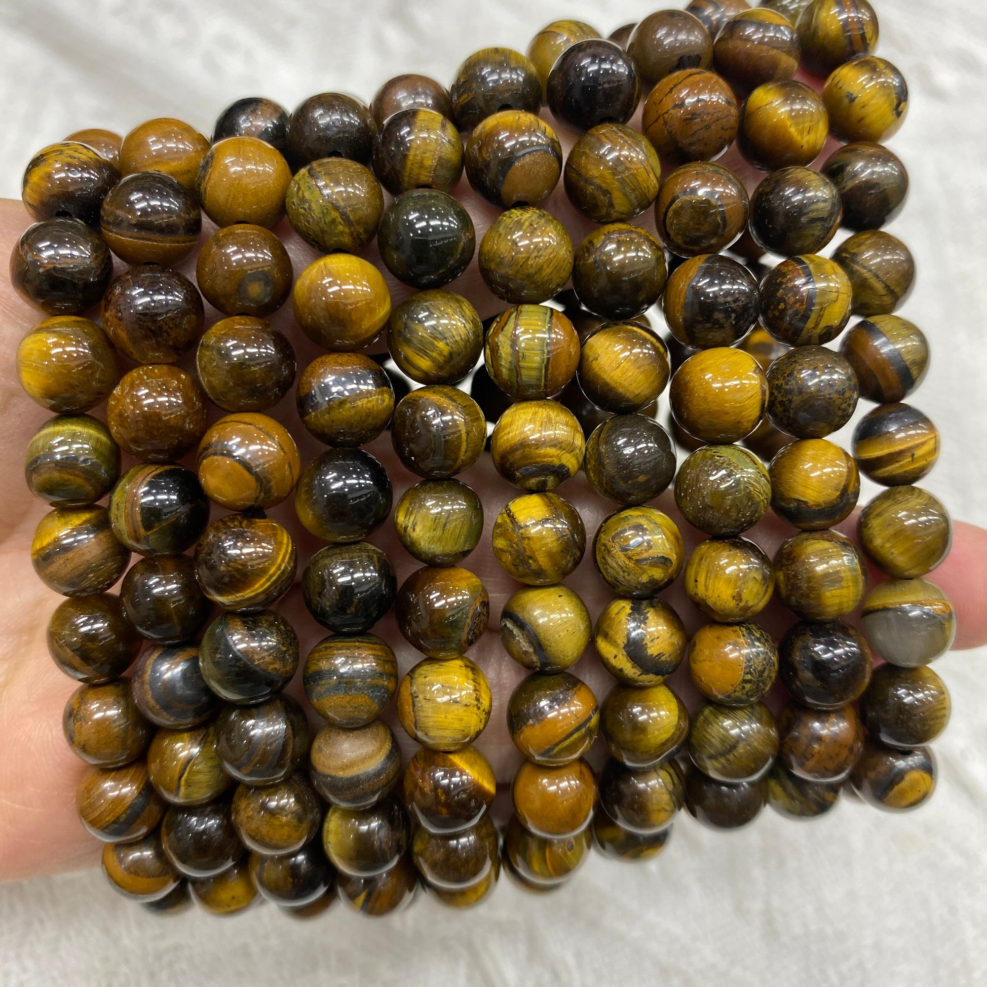 Brown Tiger's Eye Beaded Stretch Bracelet