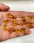 Golden Yellow AAA citrine raw rough pieces in hand