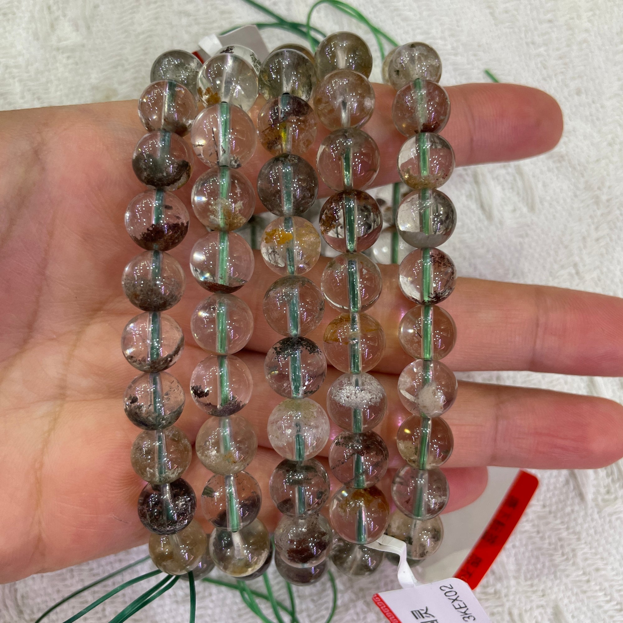 Garden Quartz Round Bead Stretch Bracelet - Grade A