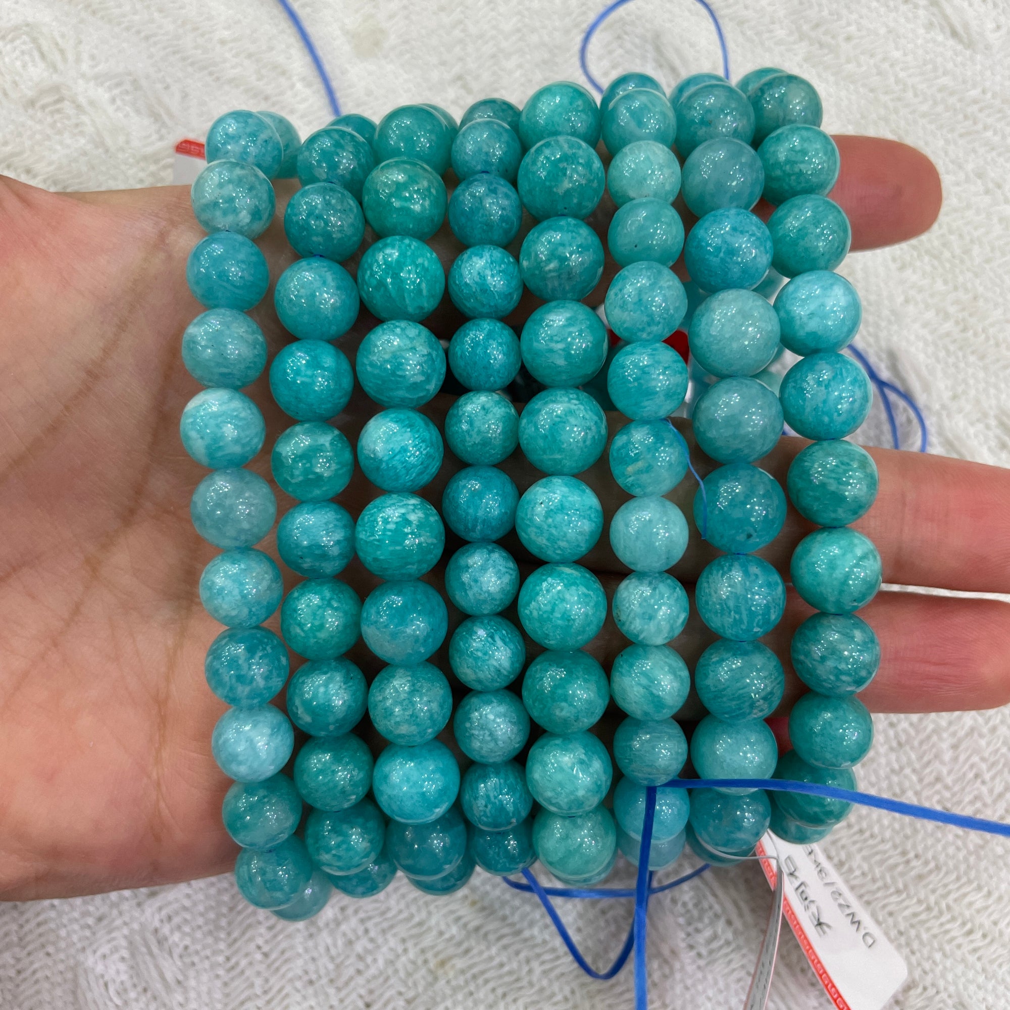 Amazonite Round Bead Stretch Bracelet - Grade AAA