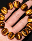AAA Grade Golden Brown Tiger's Eye Round Bead Stretch Bracelet