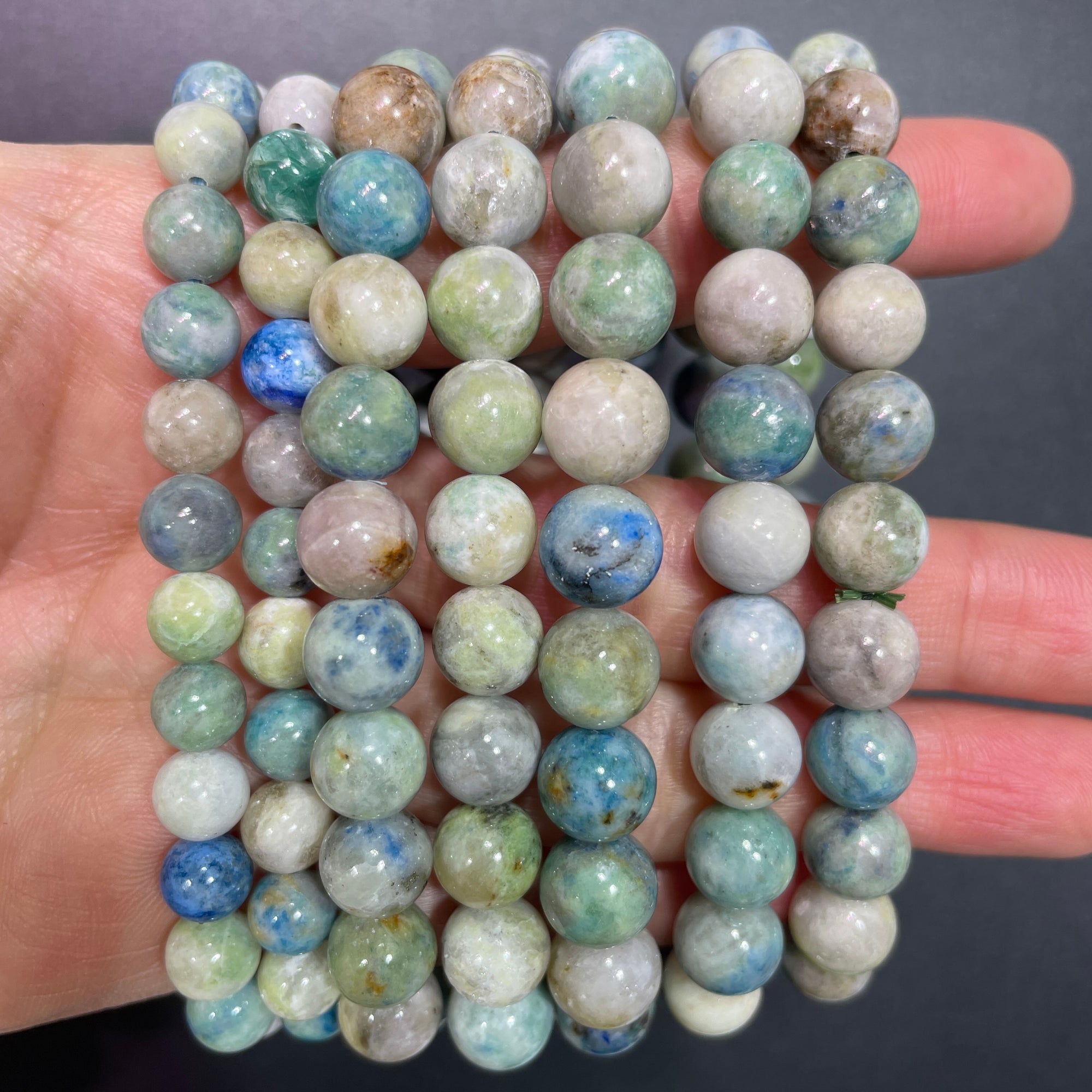 Hackmanite Beaded Stretch Bracelet - Grade A