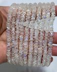Rainbow Moonstone AAA Grade Faceted Rondelle Bead Stretch Bracelet
