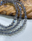 Labradorite AAA Grade Round Bead Triple-wrap Stretch Bracelet