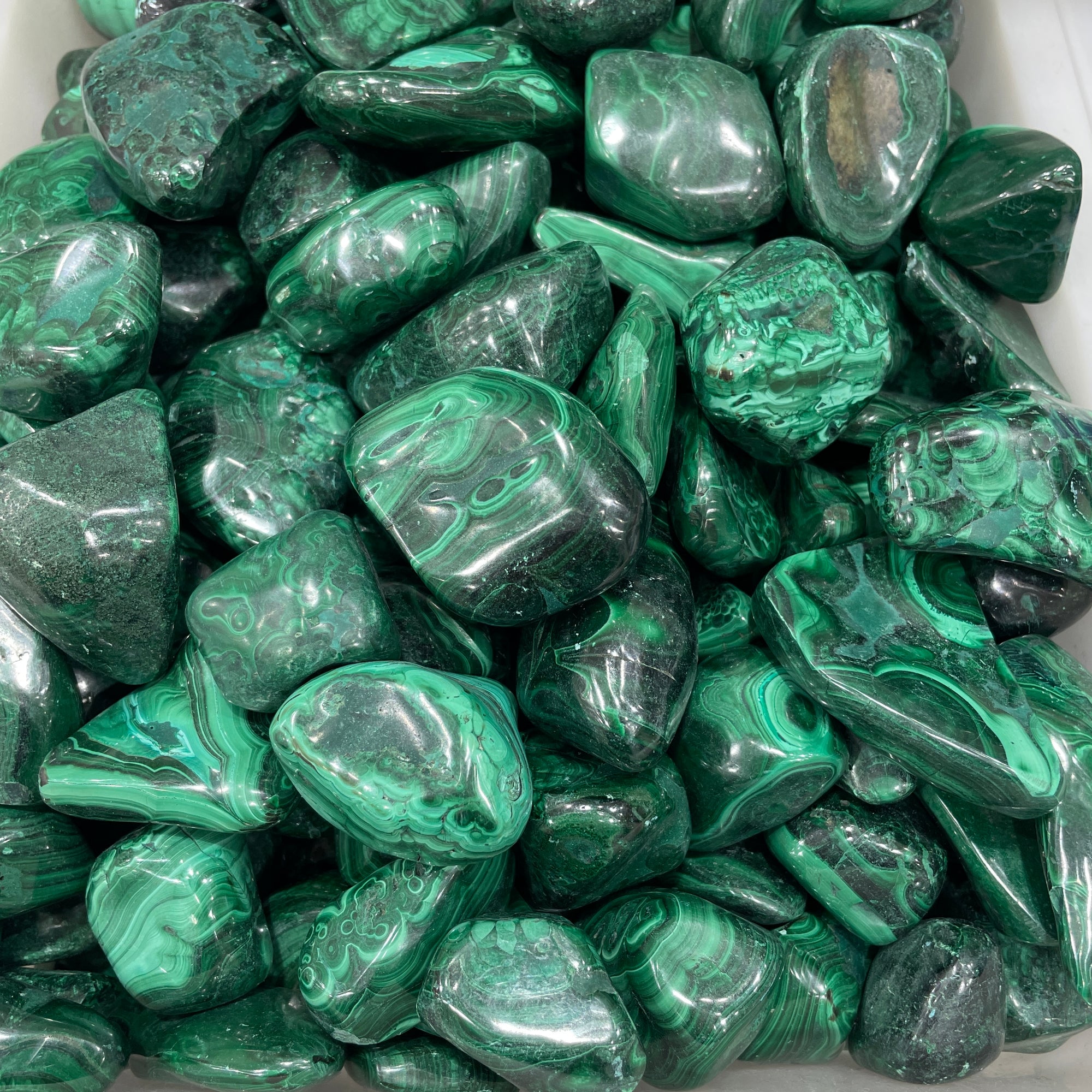 Pietra levigata di malachite