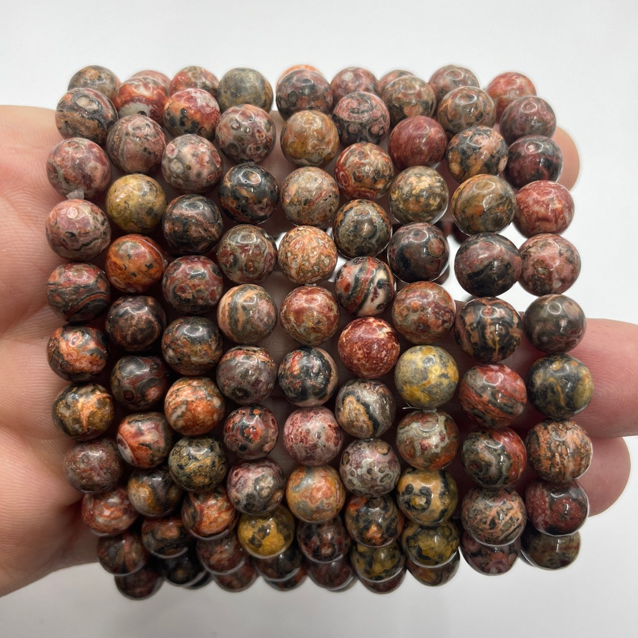 Leopard Jasper Round Bead Stretch Bracelet