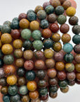 Ocean Jasper Round Bead Stretch Bracelet - Grade A