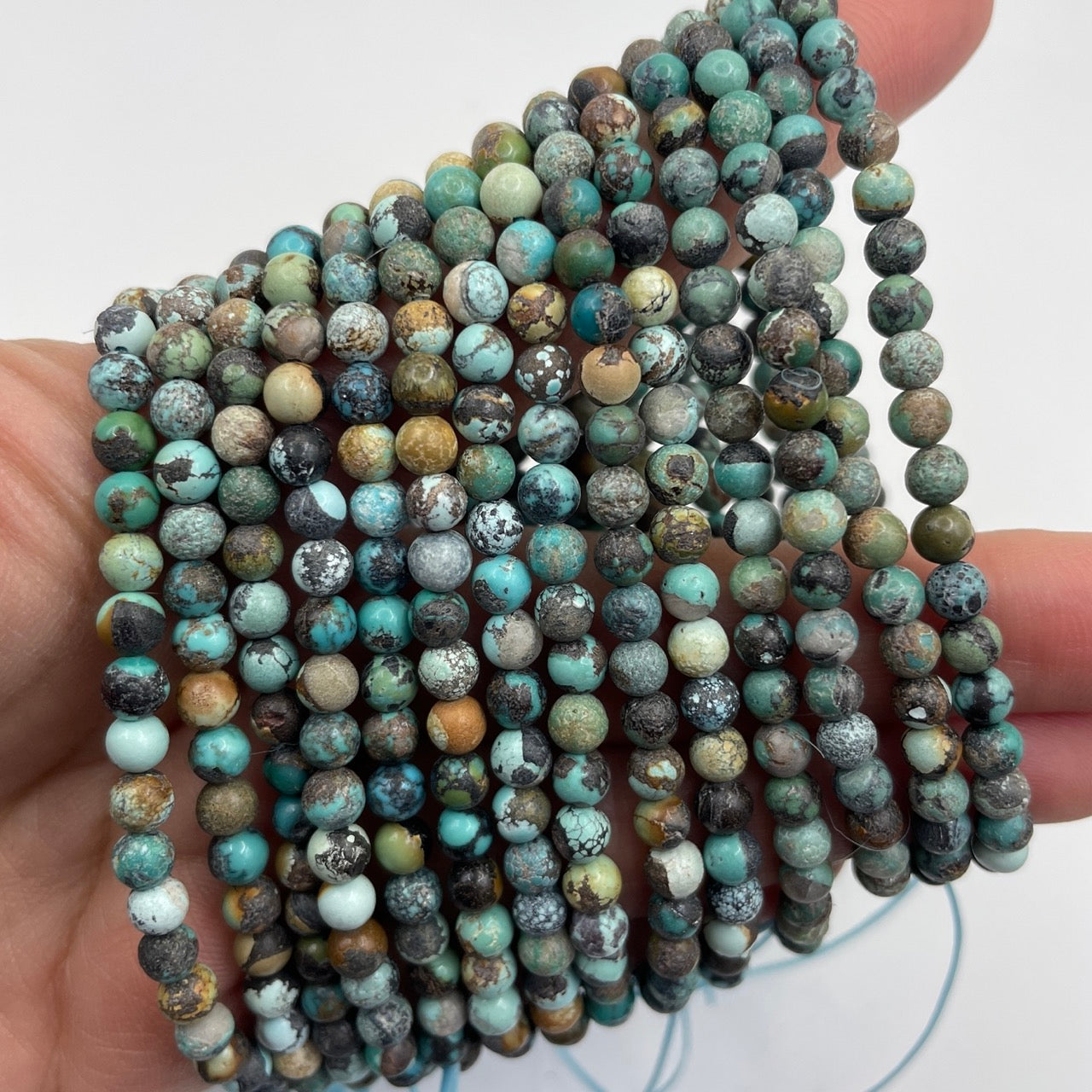 China Turquoise Round Bead Stretch Bracelet