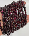 Garnet Drilled Nugget Stretch Bracelet