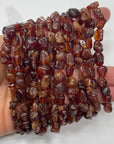 Garnet Drilled Nugget Stretch Bracelet