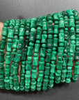 Malachite Tube Bead Stretch Bracelet - Grade AA