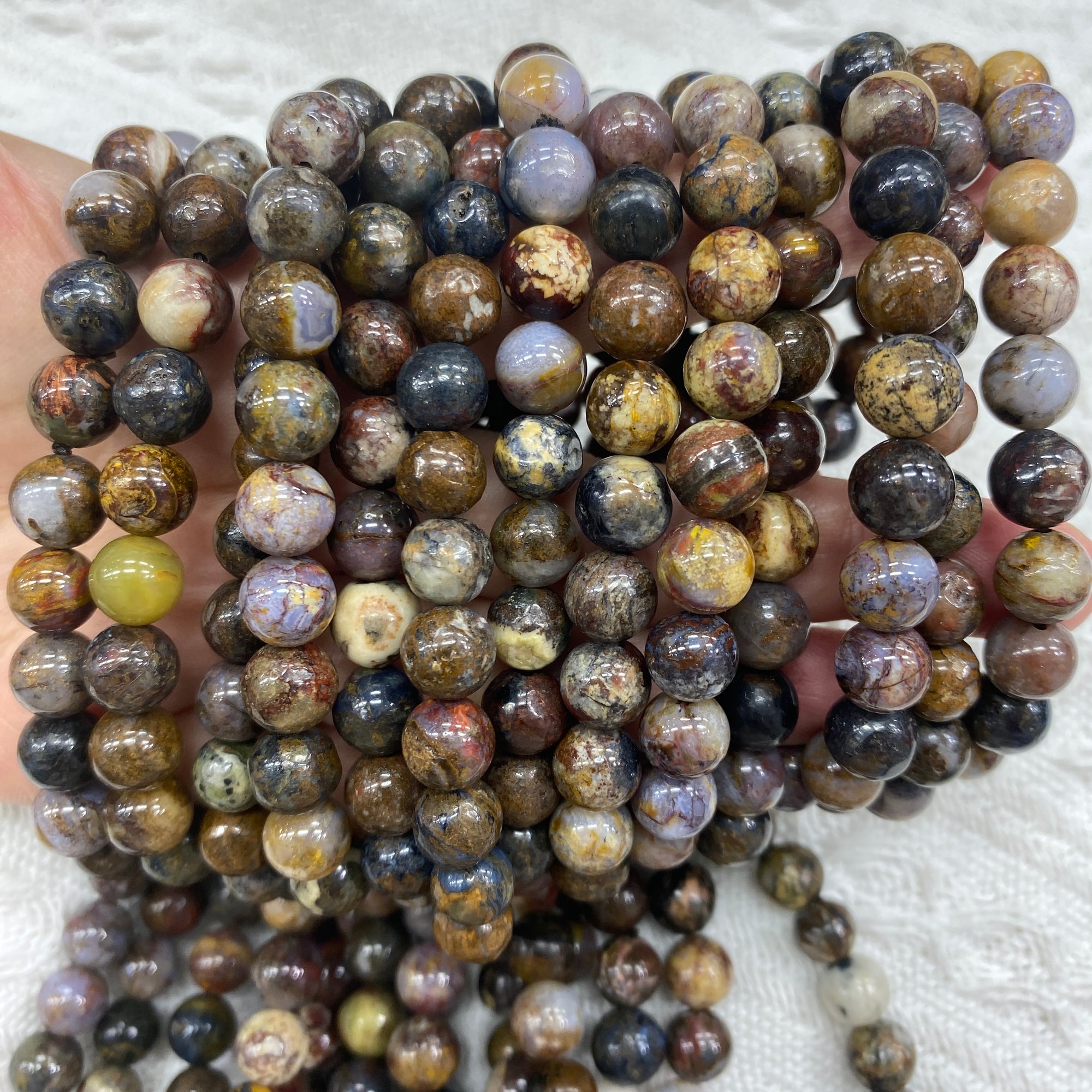 Pietersite Beaded Stretch Bracelet