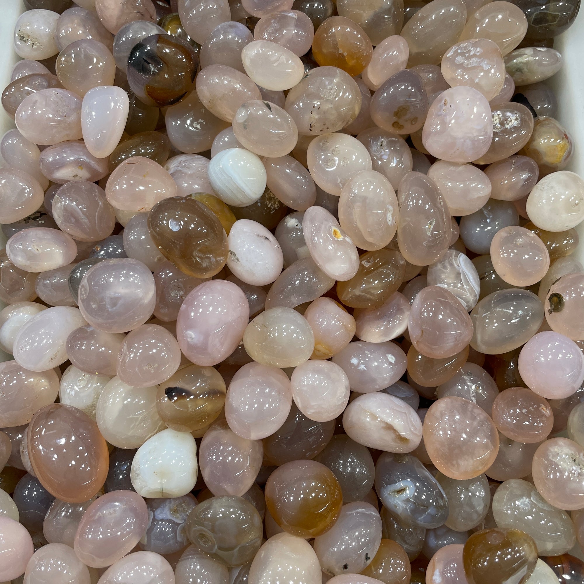 Pietra levigata di calcedonio rosa