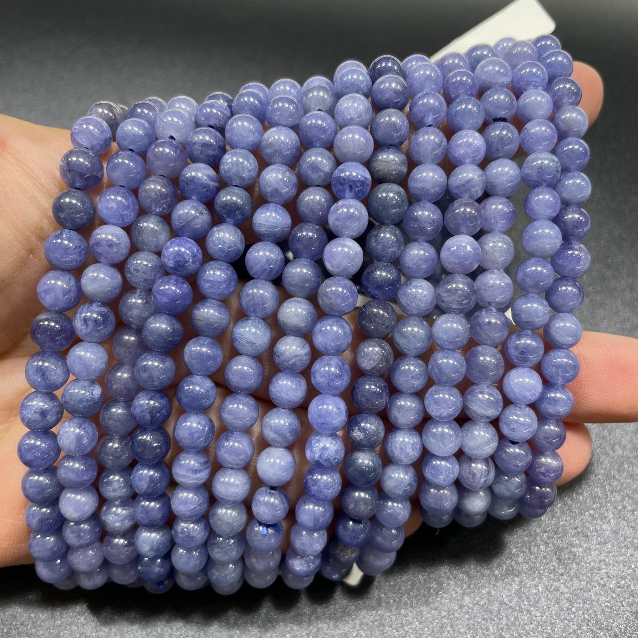 Tanzanite Beaded Stretch Bracelet