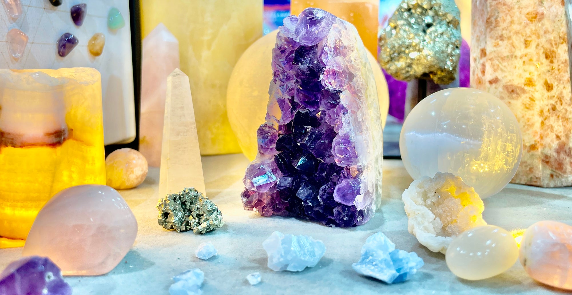 a banner with amethyst