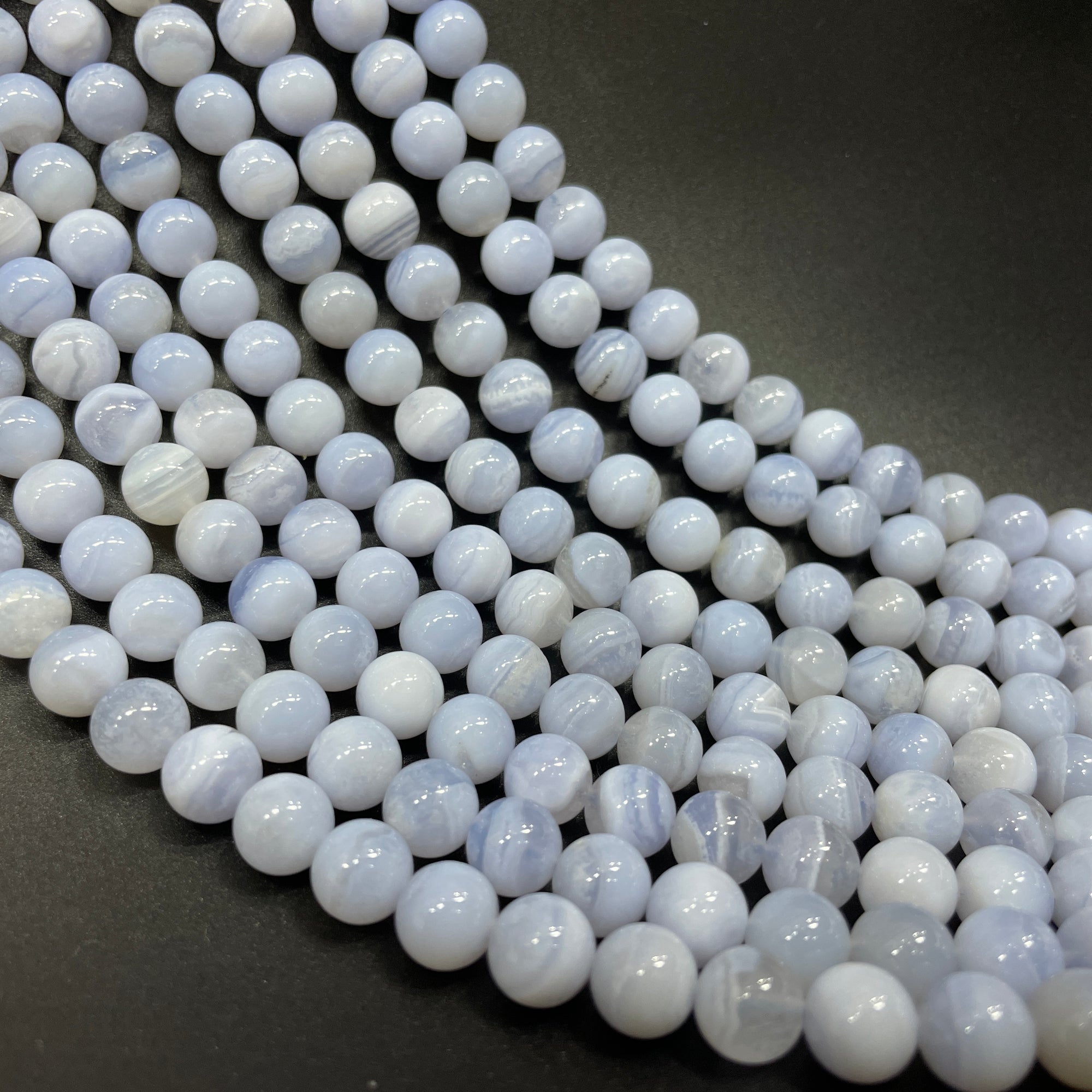blue lace agate loose beads