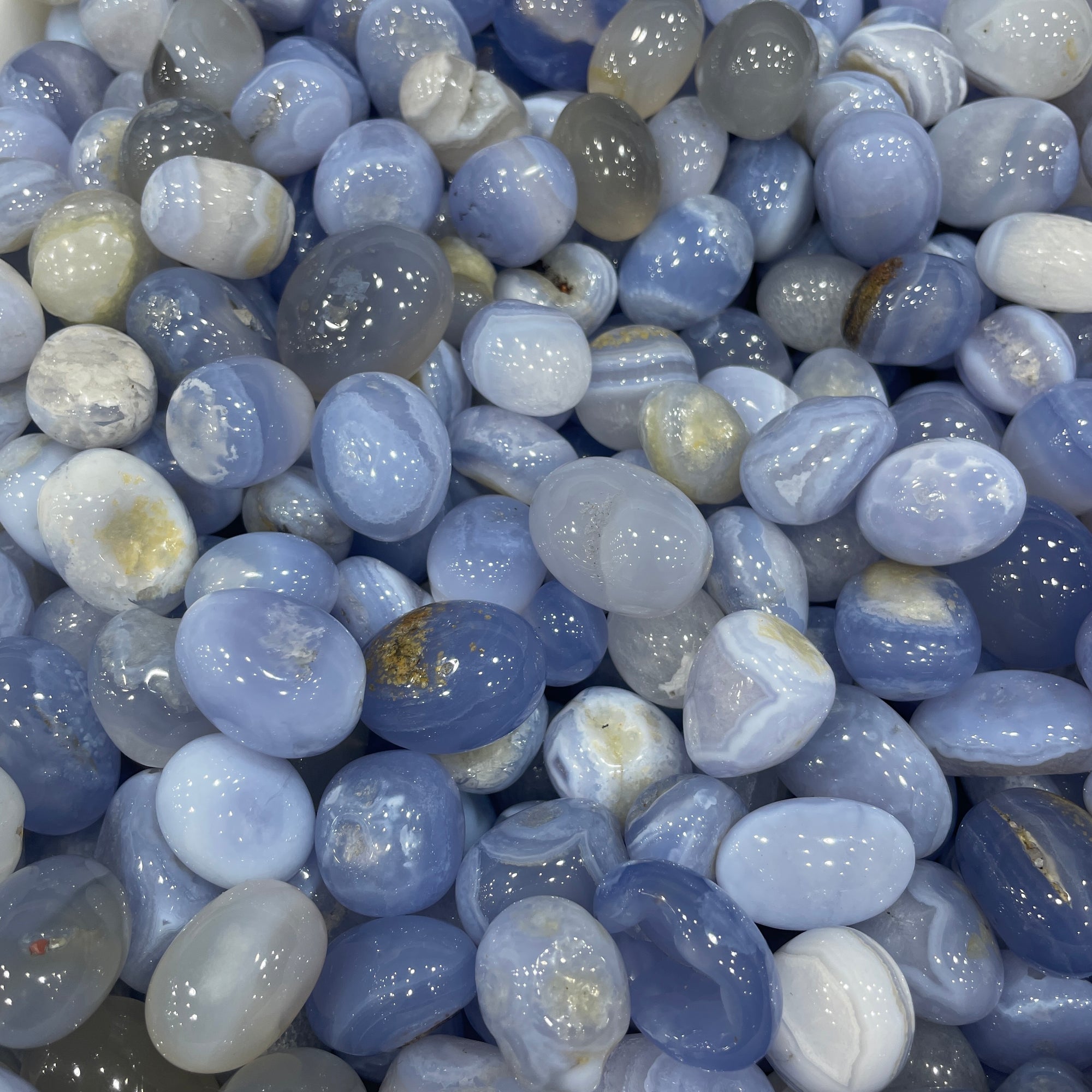 blue lace agate tumbled stone