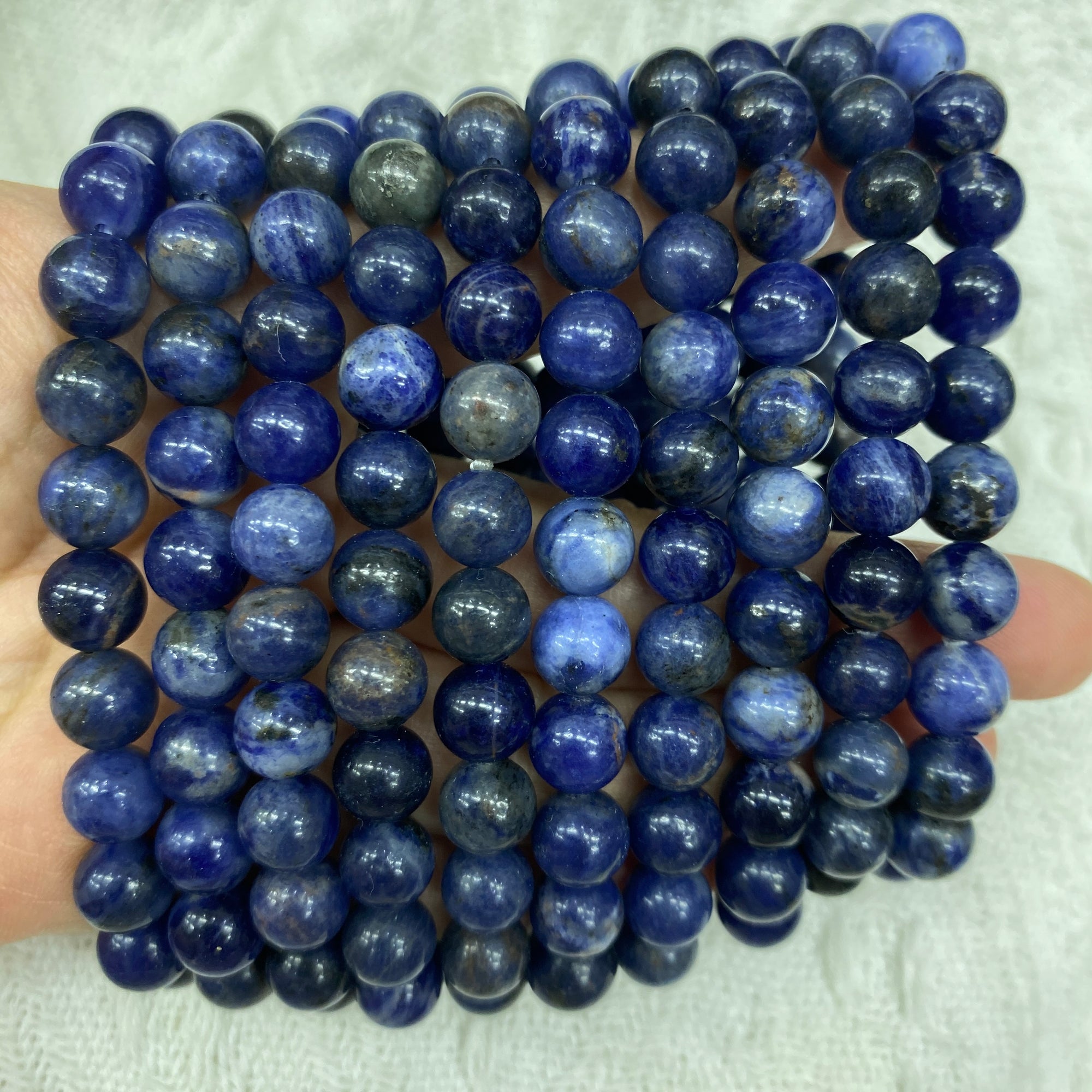 blue sodalite beaded bracelet