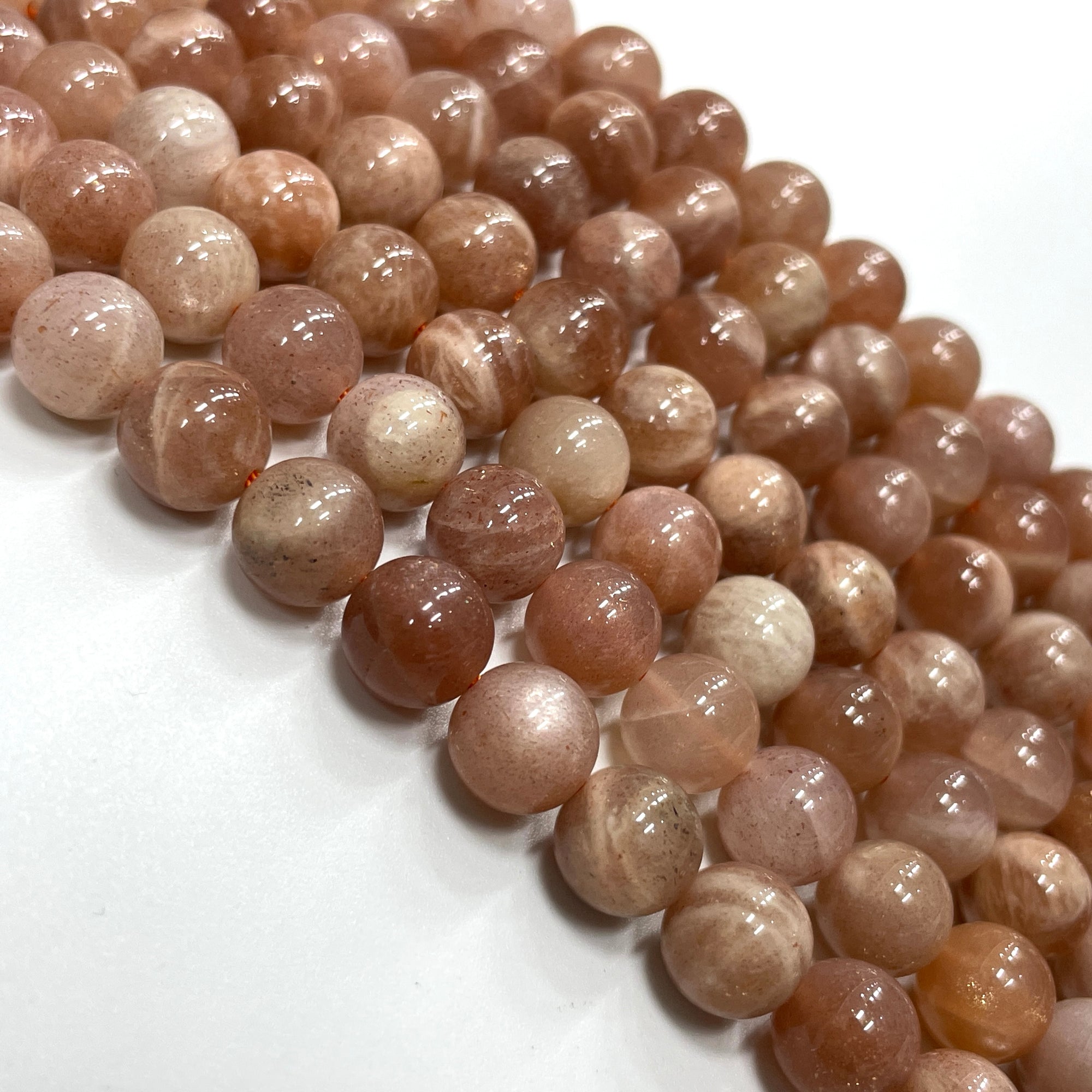 rose sunstone loose beads