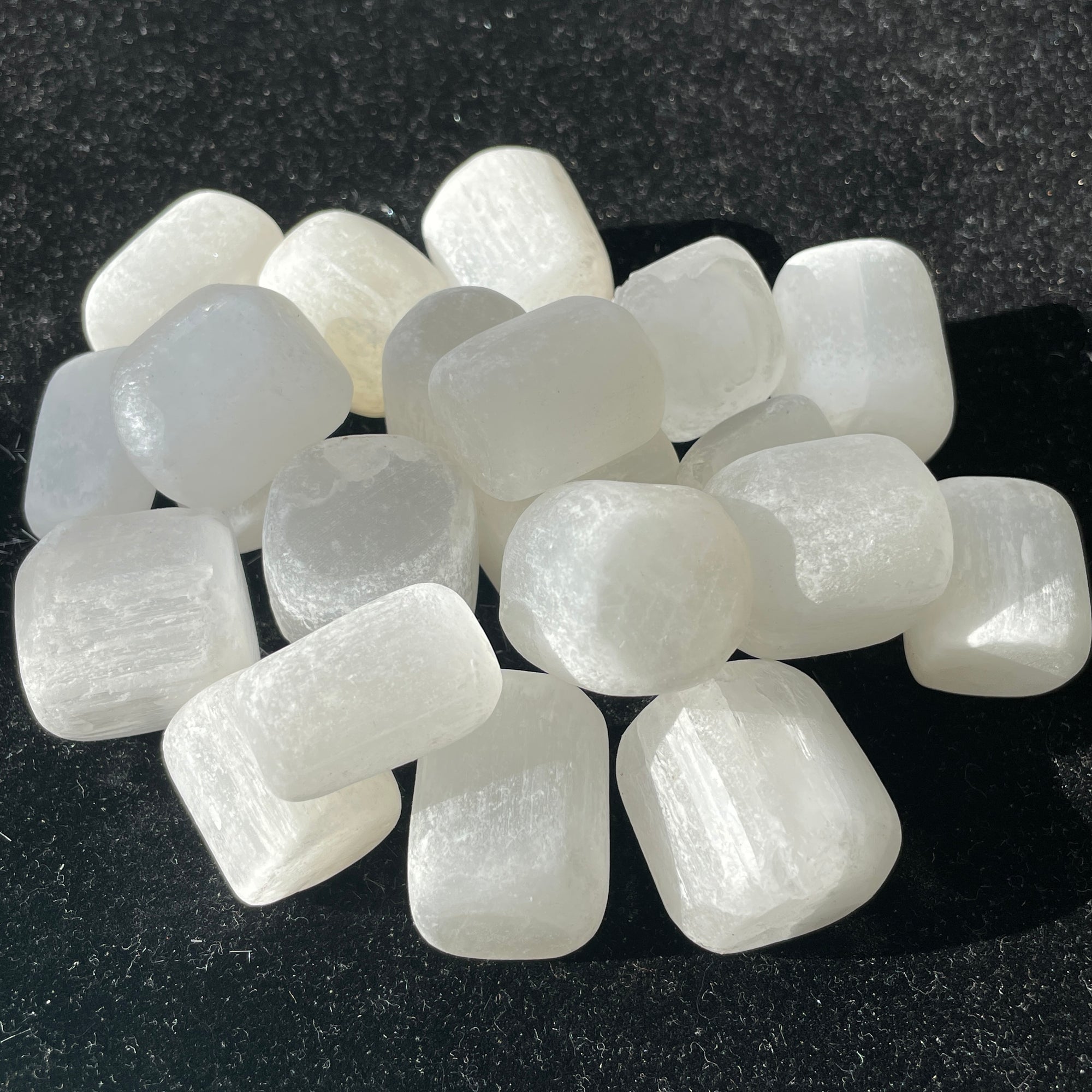 selenite tumbled stone