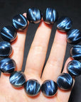 AAA Grade Blue Tiger's Eye Round Bead Stretch Bracelet