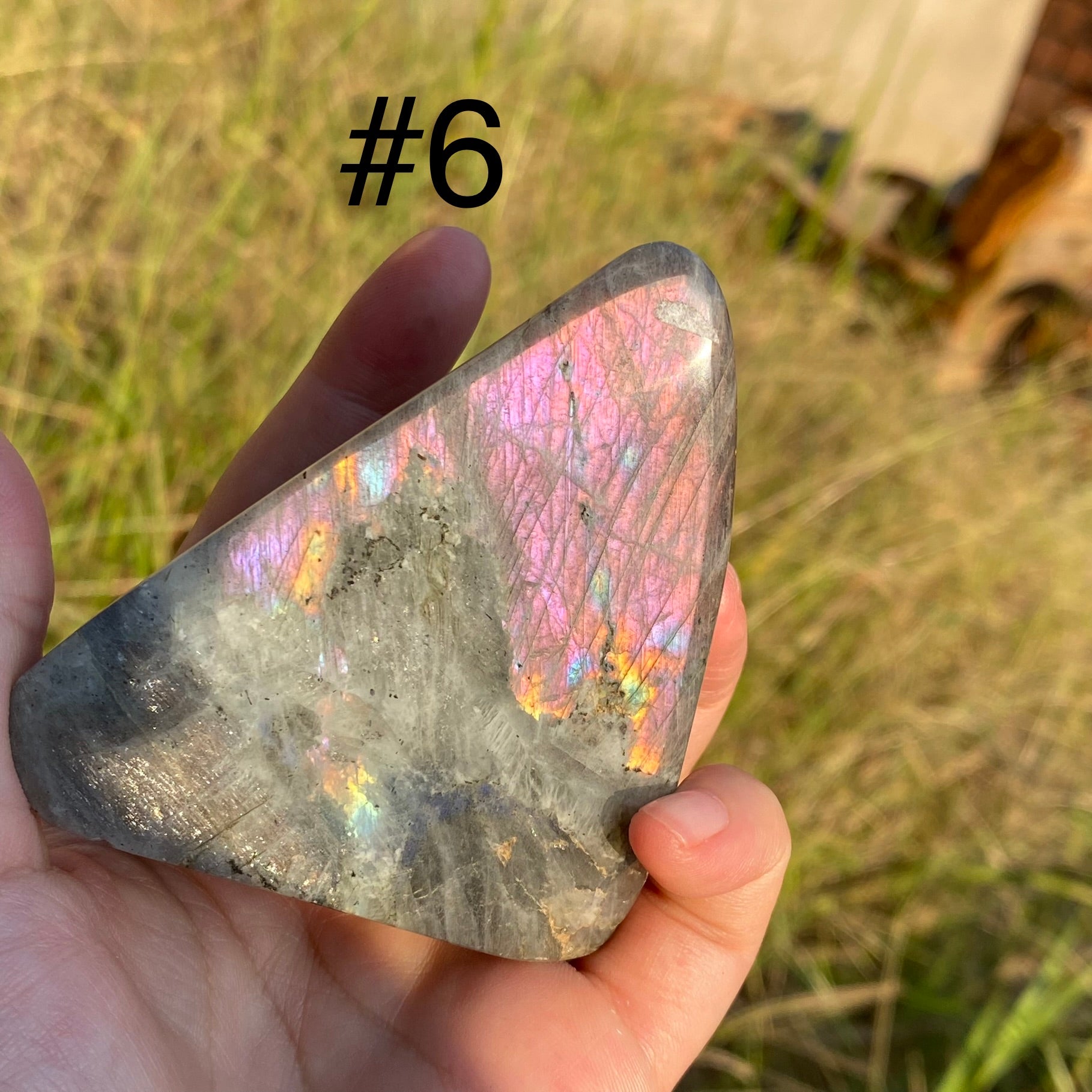 Labradorite Free Form( Purple Orange Glitter) Tumbles