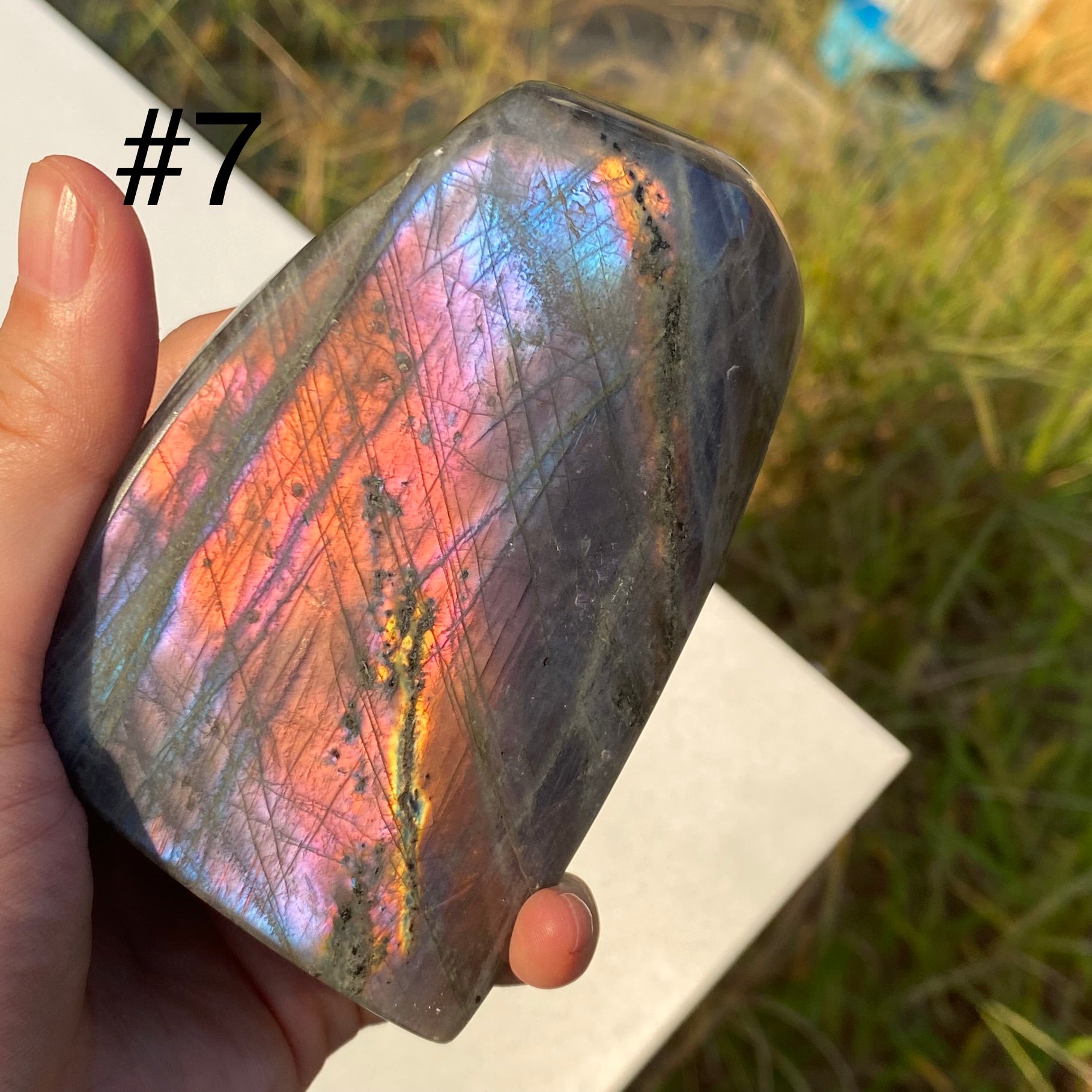 Labradorite forma libera (glitter viola arancione)