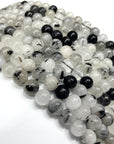 Black Tourmaline Quartz Loose Beads with Free Jewelry Accessories Included