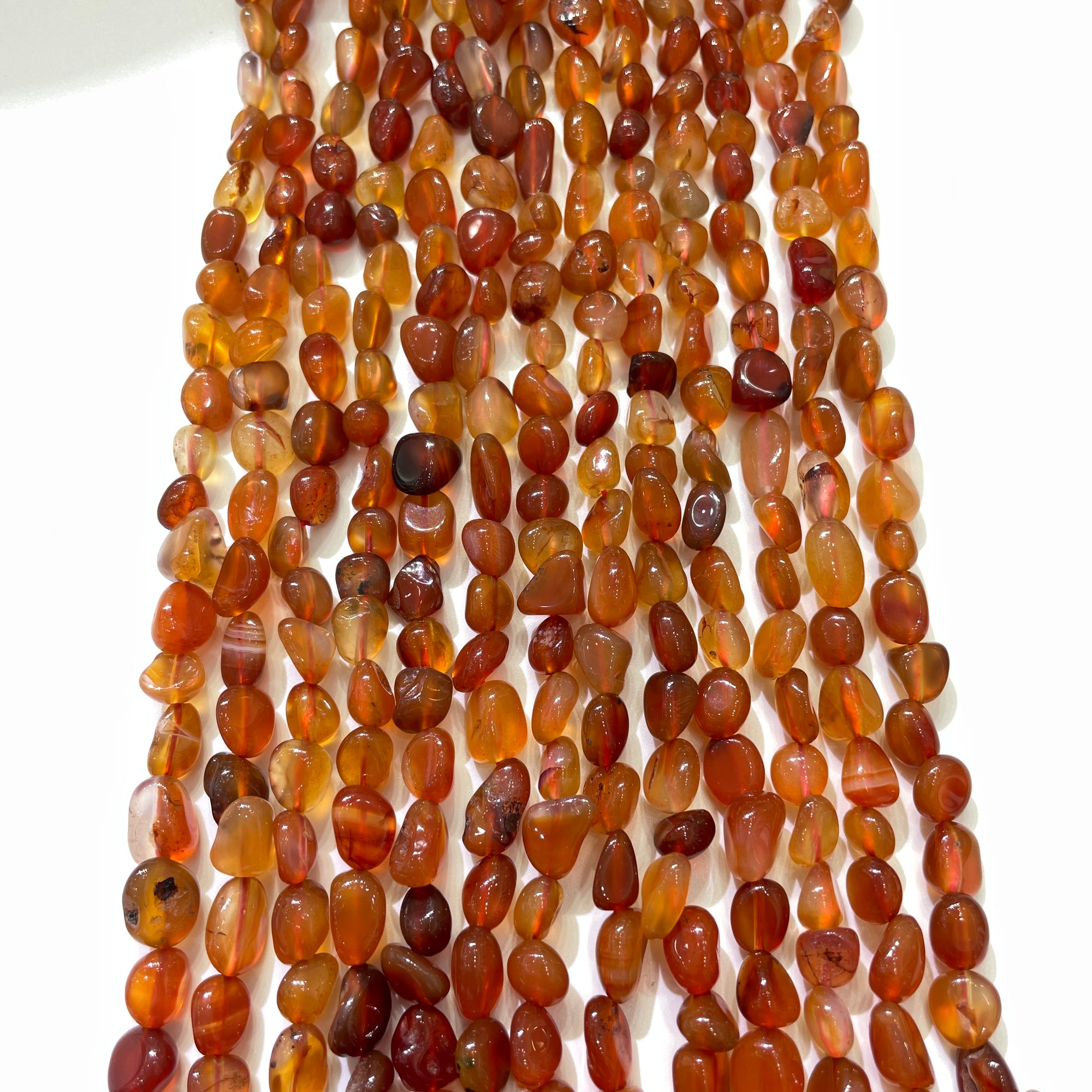 Carnelian Nugget Bead Strand