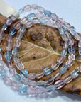 Morganite & Aquamarine AAA Grade Nugget Bead Triple-wrap Stretch Bracelet