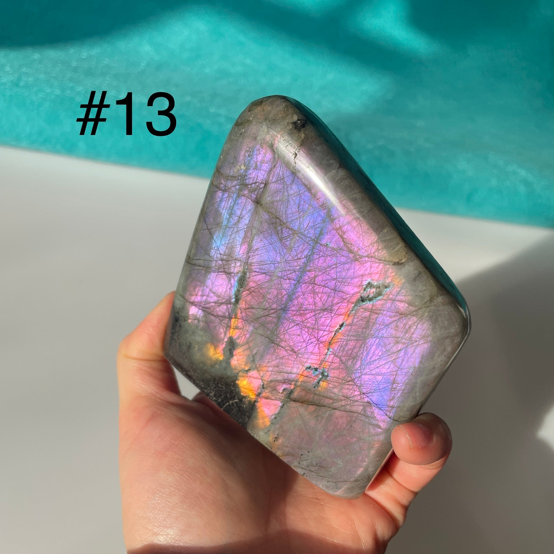 Labradorite Free Form( Purple Orange Glitter) Tumbles