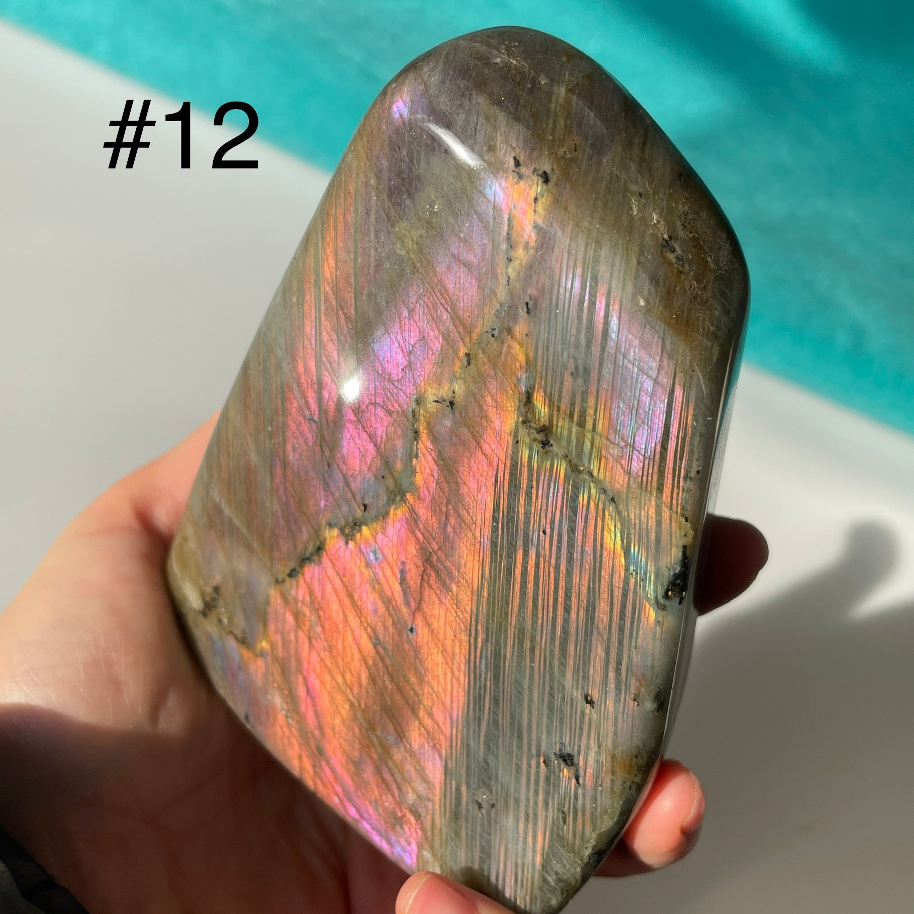 Labradorite forma libera (glitter viola arancione)