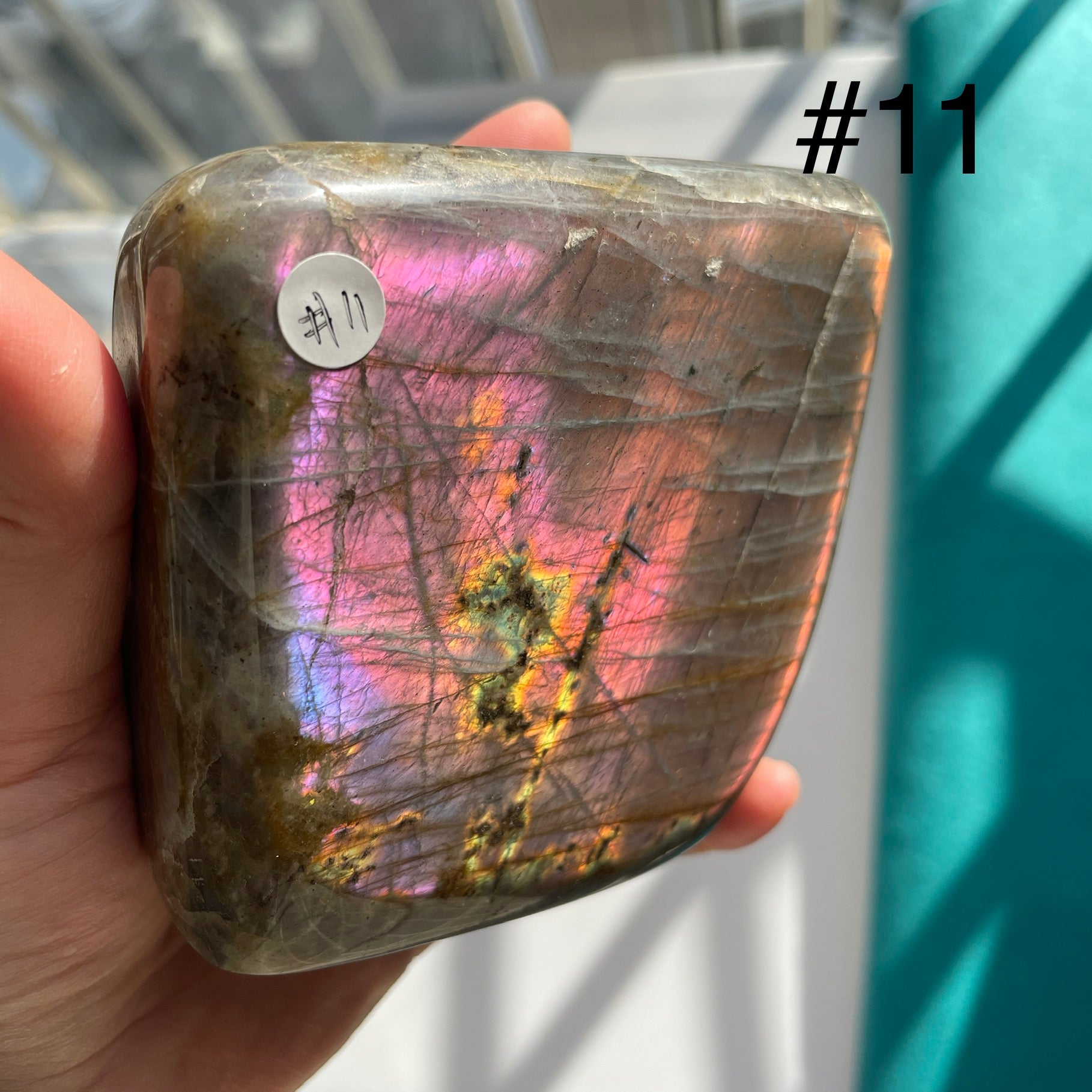 Labradorite forma libera (glitter viola arancione)