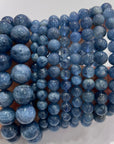 Dark Blue Aquamarine beaded bracelet (Grade A)