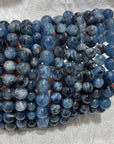 Dark Blue Aquamarine beaded bracelet (Grade A)