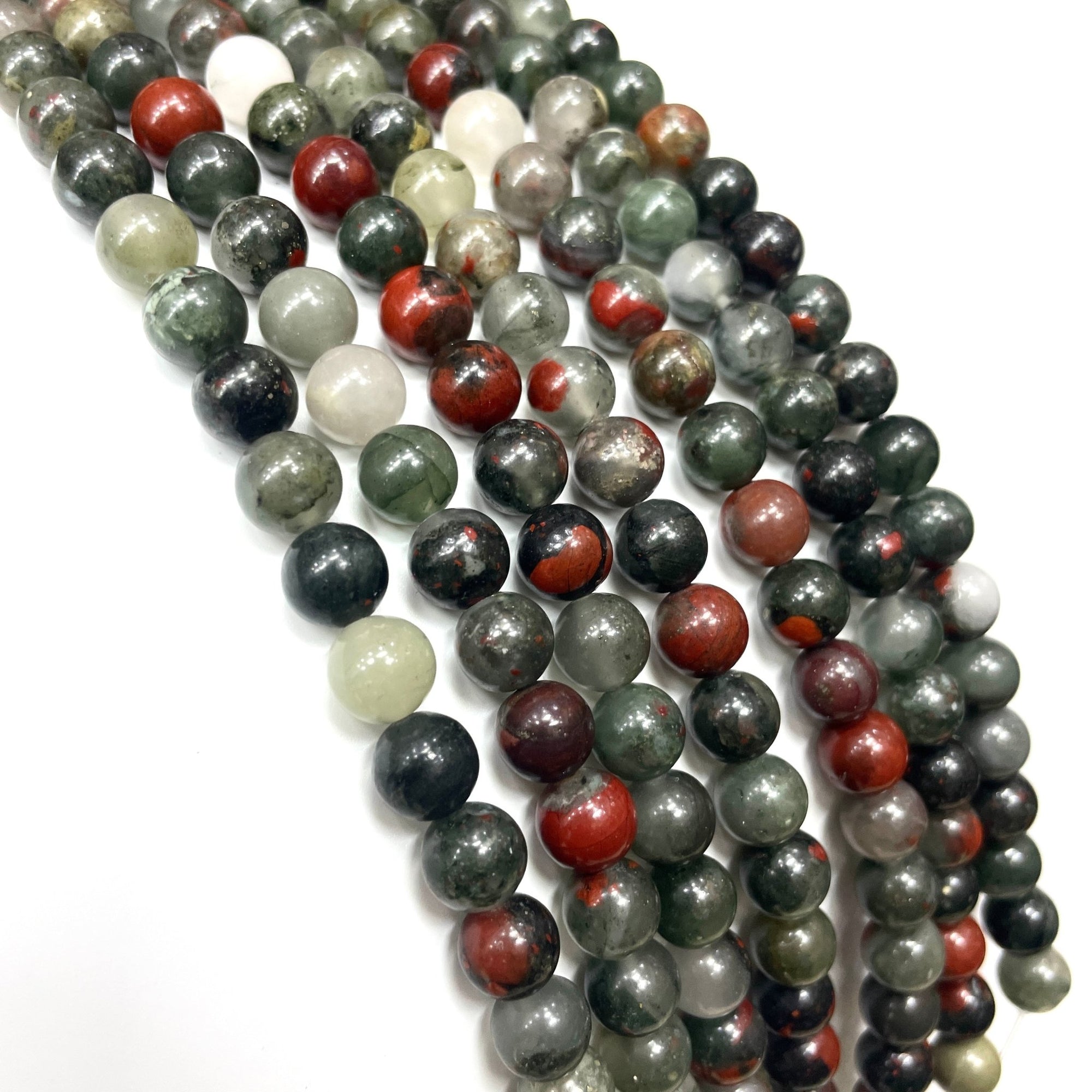 African Bloodstone/Heliotrope Bead Strand - RockZ Sourcing Hub