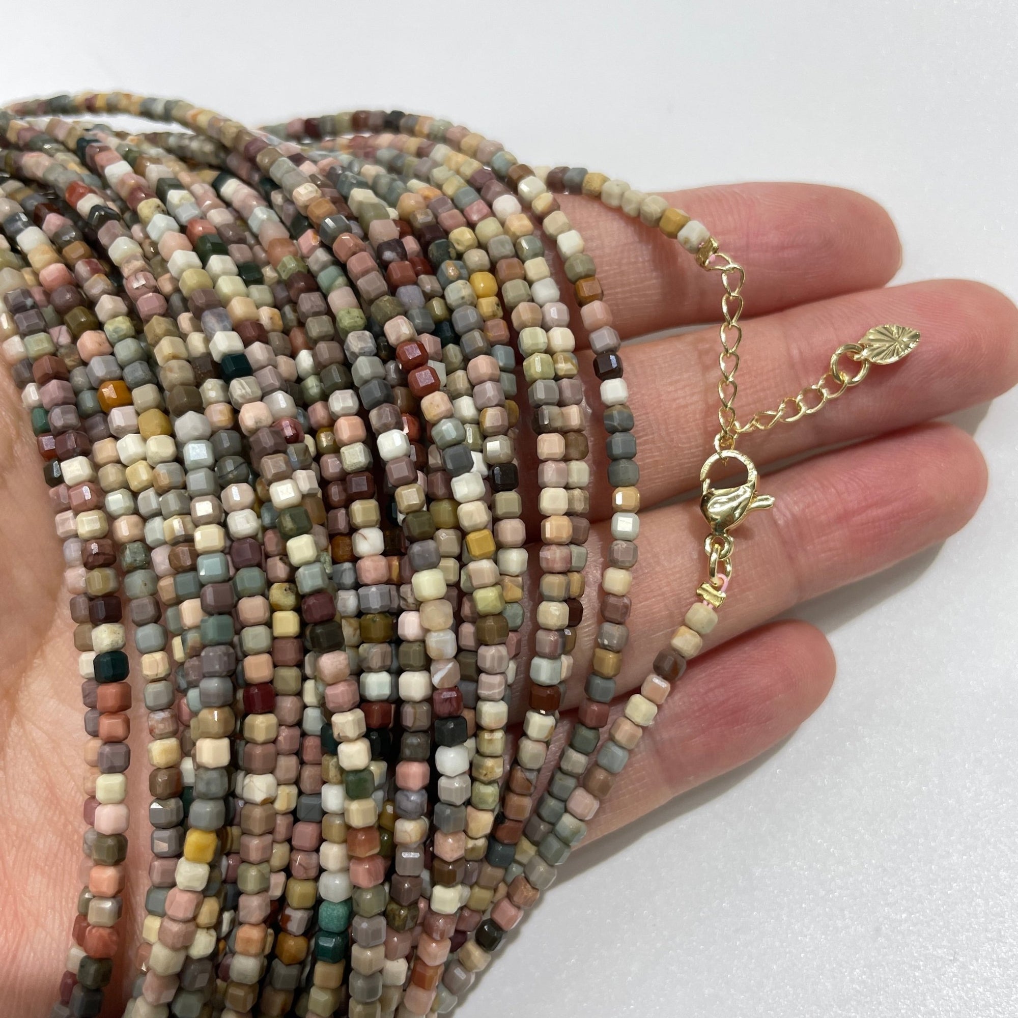 Alashan Agate Micro Faceted Cube Collar Necklace - RockZ Sourcing Hub