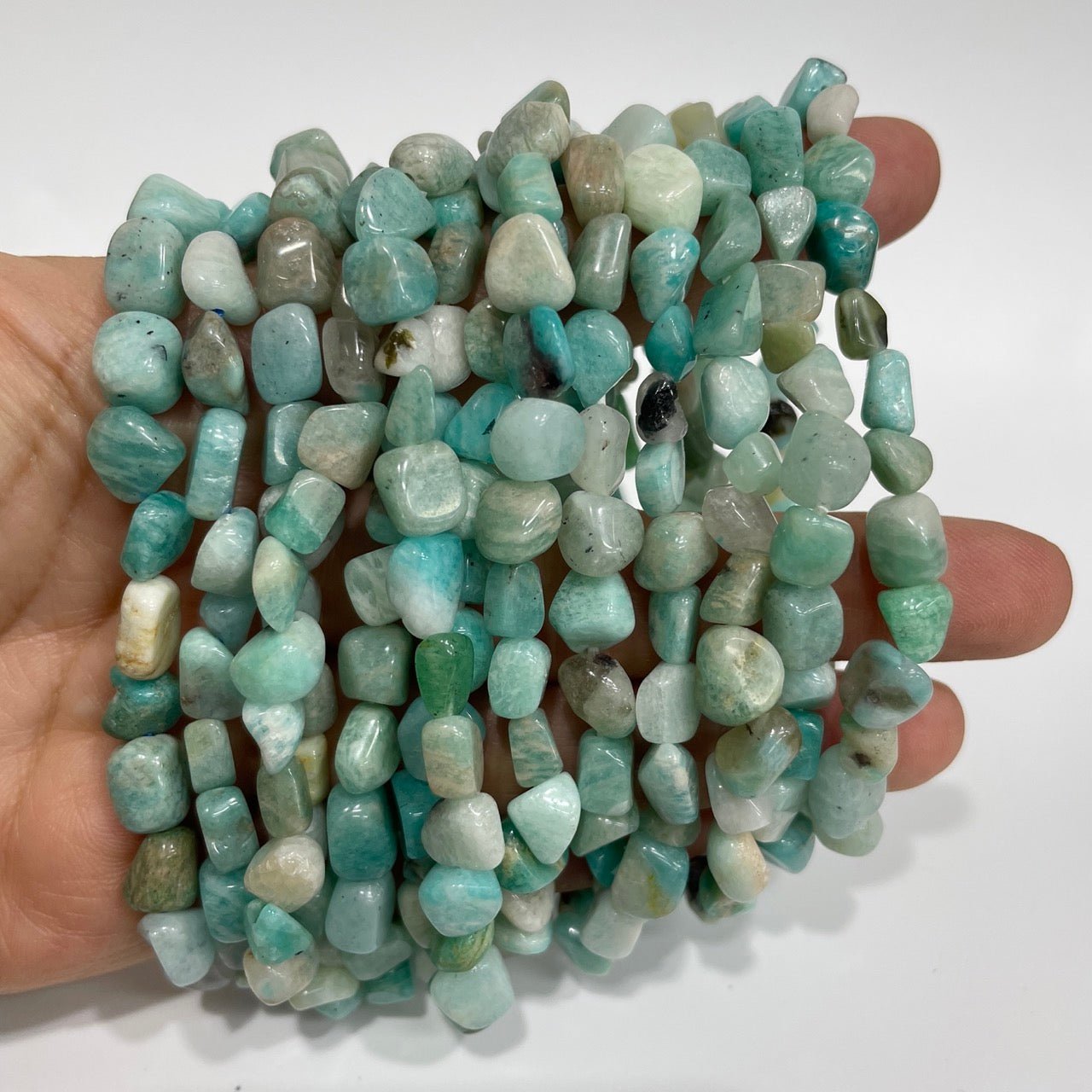 Amazonite Drilled Nugget Stretch Bracelet - RockZ Sourcing Hub