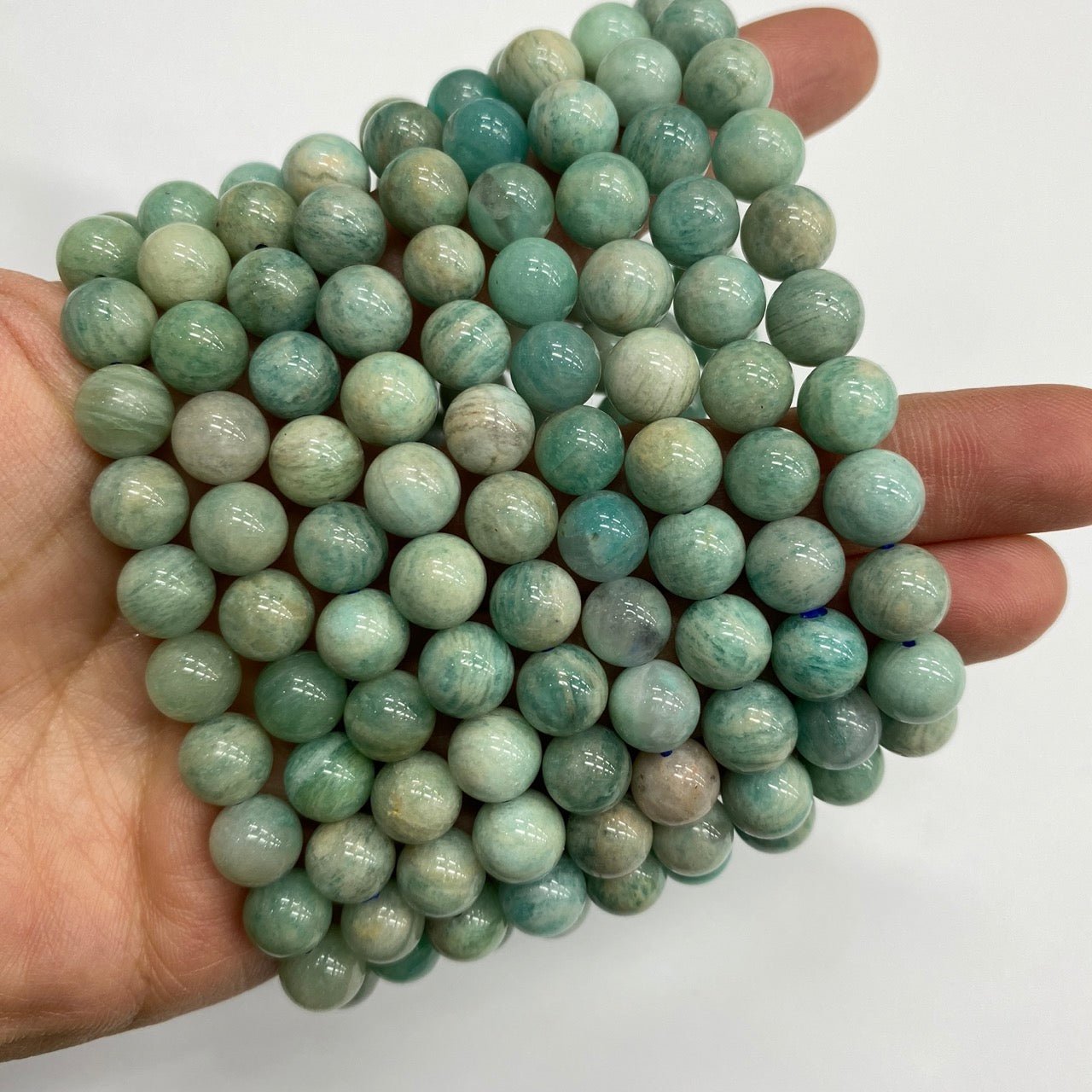 Amazonite Round Bead Stretch Bracelet - RockZ Sourcing Hub