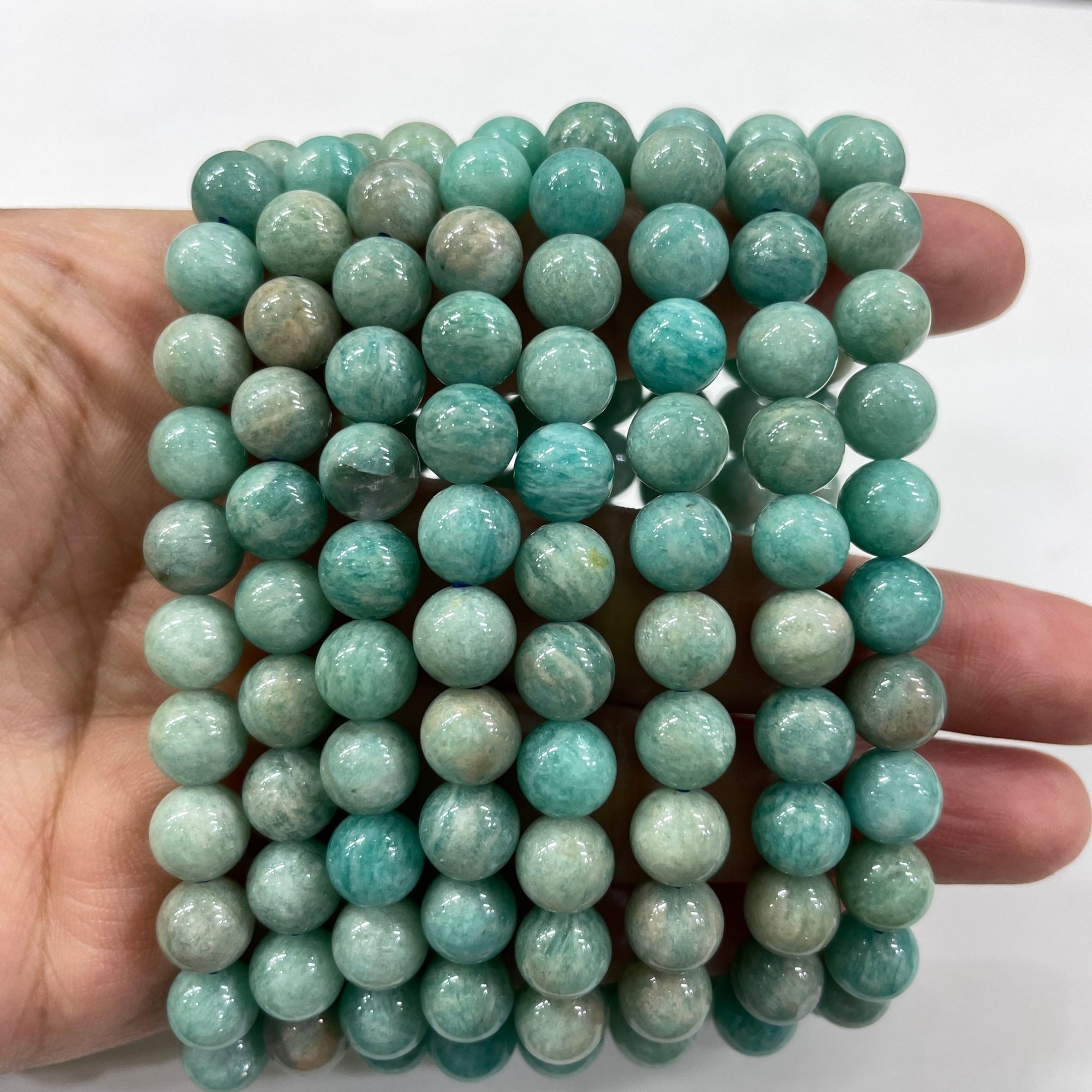 Amazonite Round Bead Stretch Bracelet - RockZ Sourcing Hub