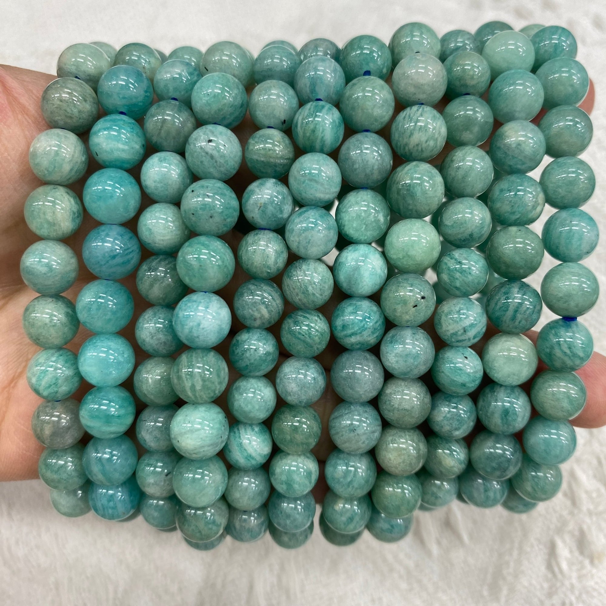 Amazonite Round Bead Stretch Bracelet - Grade A - RockZ Sourcing Hub