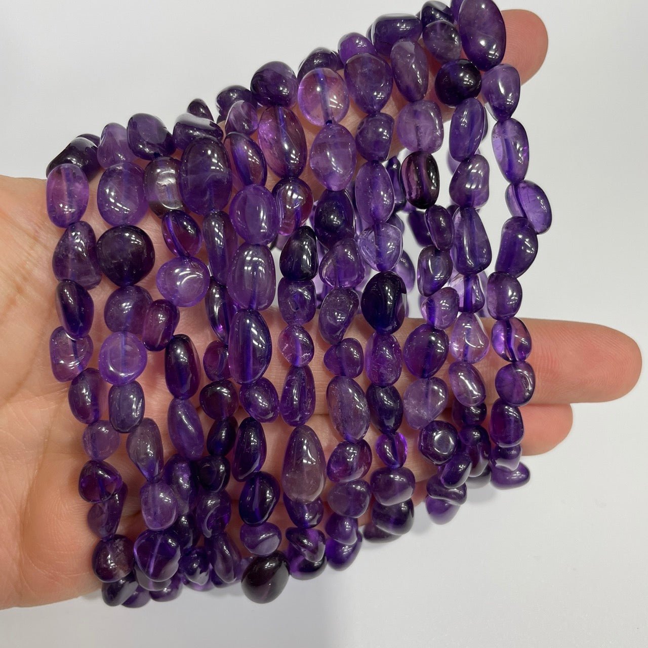 Amethyst Drilled Nugget Stretch Bracelet - RockZ Sourcing Hub